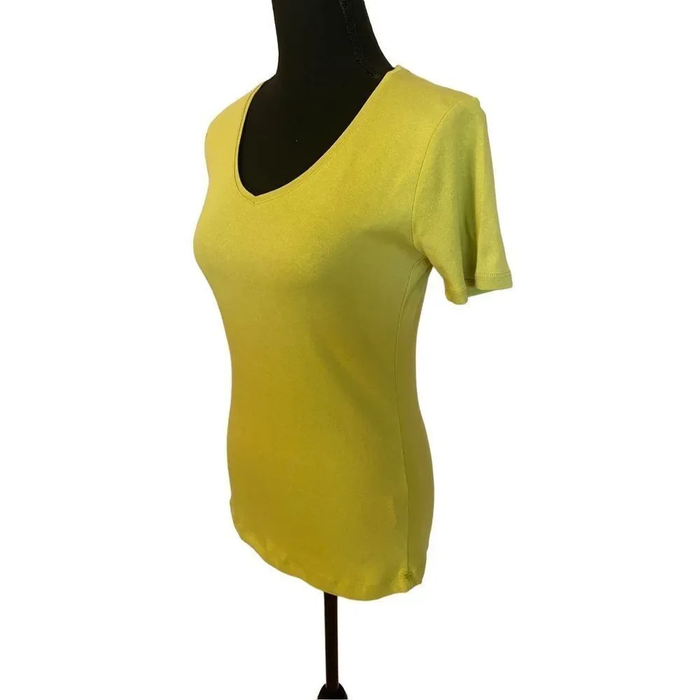 Nasty Gal Lime Green V Neck T Shirt Size 10 - Picture 4 of 9